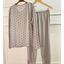 Pijama masculino confortável básico manga longa e calça