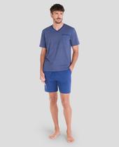 Pijama Masculino Corbatero Macio Confortável Azul Marinho Lohe Pijama Masculino Corbatero Macio Confortável Azul Marinho Lohe