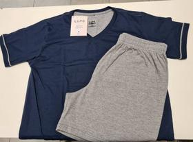 Pijama Masculino Curto Adulto Lupo 28000 Shorts Algodão.