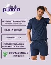 Pijama Masculino Curto Algodão Clássico Conforto Casa - 268032 Pijama Masculino Curto Algodão Clássico Conforto Casa - 268032