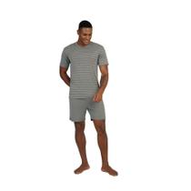 Pijama Masculino Curto Poliamida Listrado 258133