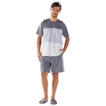 Pijama Masculino Curto Pzama Cinza 060170