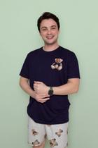 Pijama Masculino Curto Ursos Mescla