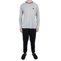 Pijama Masculino Danka Longo Cinza - 0120 Pijama Masculino Danka Longo Cinza - 0120