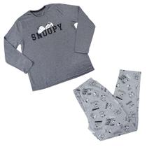 Pijama Masculino Danka Longo Snoopy Cinza - 8893