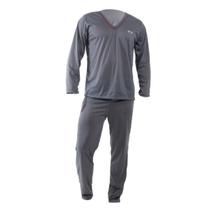 Pijama Masculino de Frio Inverno Manga Longa Cor Lisa