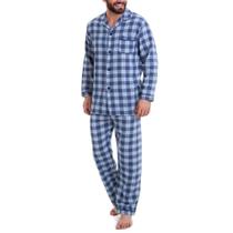 Pijama Masculino Flanela 100% Algodão Xadrez Azul