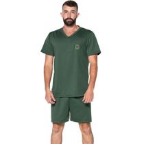 Pijama Masculino Gola V Fechado Vekyo Básico Roupa de Dormir Frio Linha Noite Inverno