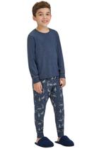 Pijama Masculino Infantil Calça Manga Longa Cor Com Amor