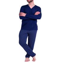 Pijama Masculino Lezi Azul Marinho - 3005 Pijama Masculino Lezi Azul Marinho - 3005