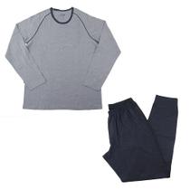 Pijama Masculino Lezi Longo Malha Cinza Escuro - 30084 Pijama Masculino Lezi Longo Malha Cinza Escuro - 30084