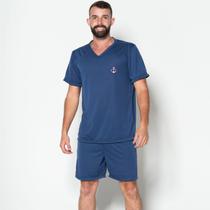 Pijama Masculino Liso Curto Short e Camisa Verão