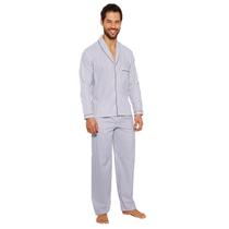 Pijama Masculino Longo Aberto Listrado 100% Algodão Elastico PL920 Pijama Masculino Longo Aberto Listrado 100% Algodão Elastico PL920