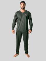 Pijama Masculino Longo Básico Manga Longa Para Dormir RLC Modas