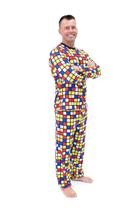 Pijama Masculino Longo Divertido Cubo Mágico