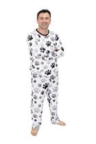 Pijama Masculino Longo Divertido Patinhas Preto e Branco
