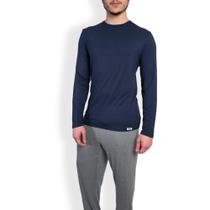 Pijama Masculino Longo em Viscose com Camiseta e Calça