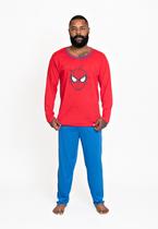Pijama Masculino Longo Homem Aranha Inverno Vingadores Spiderman