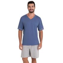 Pijama Masculino Lupo Curto Algodão 28000-001 Azul