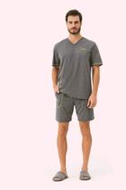 Pijama Masculino Manga Curta Lealdade em Malha Mescla - Lua Encantada Pijama Masculino Manga Curta Lealdade em Malha Mescla - Lua Encantada