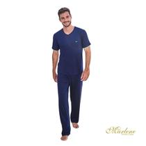 Pijama Masculino Manga Curta Marinho Pijama Masculino Manga Curta Marinho