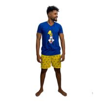 Pijama masculino manga curta pateta