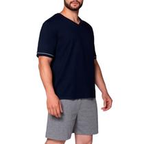 Pijama Masculino Manga Curta Short Verão Algodão Cotton Lupo