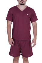 Pijama Masculino Manga e Short Curto Verão DAVI - c9 DAVI