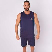 Pijama Masculino Regata Adulto Short Verão Curto Malha Liso Dormir Básico