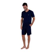 Pijama Masculino Verao Manga Curta Viscolycra Liso
