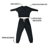 Pijama Mash Feminino Manga Longa e Calça Blusa Modal She