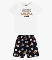 Pijama Meia Malha Rovi Kids Branco Pijama Meia Malha Rovi Kids Branco