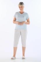 Pijama Meia Manga com Capri em algodão Pzama Feminino 50301