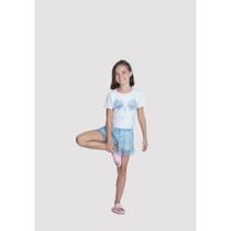 Pijama Menina Alakazoo Blusa em Algodão e Shorts com Tule na cor Azul