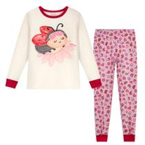Pijama Menina Alakazoo em Malha Modelli Joaninha Off White Tamanho:8 Pijama Menina Alakazoo em Malha Modelli Joaninha Off White Tamanho:8