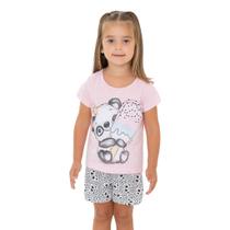 Pijama Menina Blusa de Panda e Short - Izitex Pijama Menina Blusa de Panda e Short - Izitex