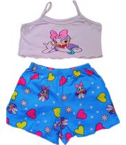 Pijama Menina Infantil Blusa Shorts Temáticos Luxo Mini Diva