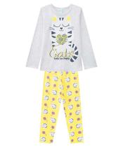 Pijama Menina Infantil Gatinha Amarelo Kyly