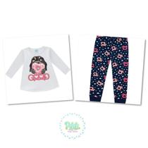 Pijama Menina Kyly em Moletom Peluciado Brilha no Escuro - Mescla Pijama Menina Kyly em Moletom Peluciado Brilha no Escuro - Mescla