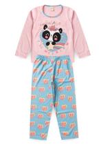 Pijama Menina Longo Brilha no Escuro Rosa e Azul