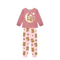 Pijama Menina Lua Capivara Brilha Kyly Pijama Menina Lua Capivara Brilha Kyly