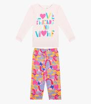 Pijama Menina Manga Longa Brilha No Escuro Kappes Rosa Pijama Menina Manga Longa Brilha No Escuro Kappes Rosa