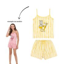 Pijama Menina Mod.Me em Algodão Penteado Listrado Amarelo Tamanho:18Cor:Igual da foto Pijama Menina Mod.Me em Algodão Penteado Listrado Amarelo Tamanho:18Cor:Igual da foto