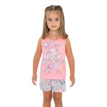 Pijama Menina Regata de Sereia e Short - Izitex Pijama Menina Regata de Sereia e Short - Izitex