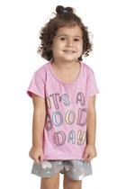 Pijama Menina Rosa com Brilho - Izitex Pijama Menina Rosa com Brilho - Izitex