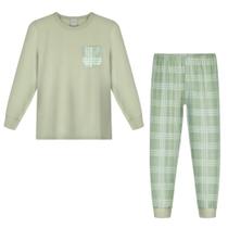 Pijama Menino Alakazoo Malha Modelli Xadrez Verde Tamanho:10 Pijama Menino Alakazoo Malha Modelli Xadrez Verde Tamanho:10
