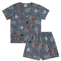Pijama Menino Angerô Algodão Estampado Astronauta e Foguete