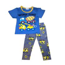 Pijama Menino Caminhões Manga Curta e Calça Infantil Algodão