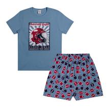 Pijama Menino Juvenil And.Go Algodão Estampa Futebol America