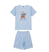 Pijama Menino Juvenil Estampa que Brilha no Escuro Roupa De Dormir Criança Adolescente Poliéster